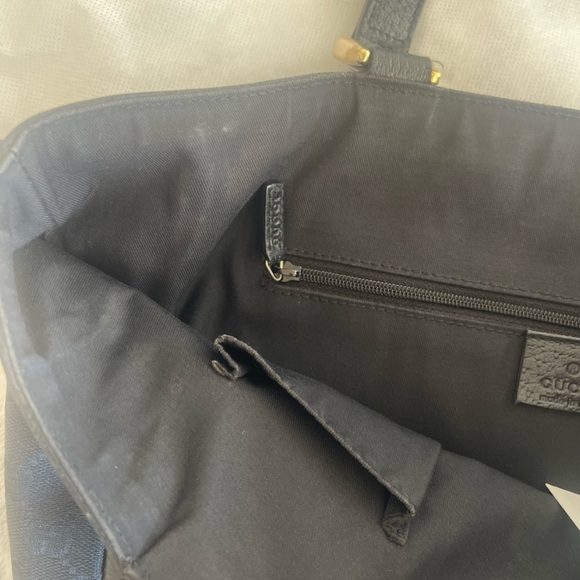 Authentic GUCCI Bag - Mini Abbey Tote Canvas Logo GG Black Vintage - Picture 4 of 6